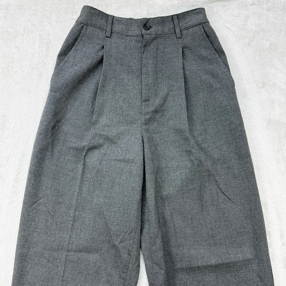 Urban Outfitters Pleated Wide Leg Trousers Women's Small Gray High Waisted Pants